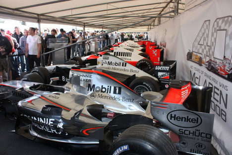 McLaren havde medbragt en passende samling af deres biler.